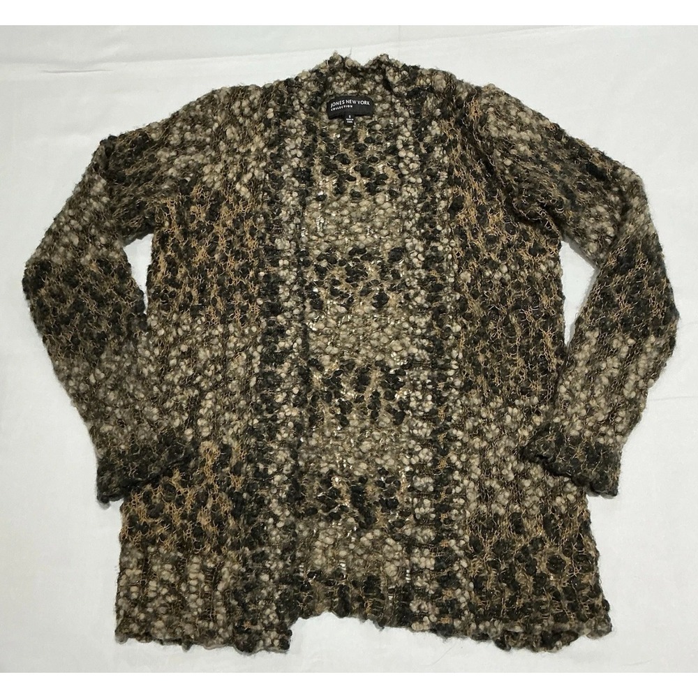 Jones New York Cardigan Sweater Womens Small Multicolor Open Knit